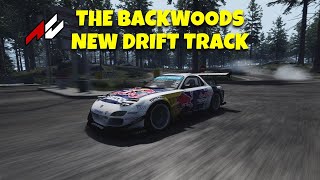 Drifts the Mazda TCP RX7 in The Backwoods New Drift Track | Assetto Corsa