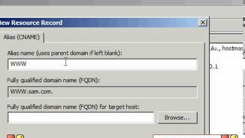 HOW TO CREATE ALIAS RECO  FOR THE HOST RECOR  in windows server 2008