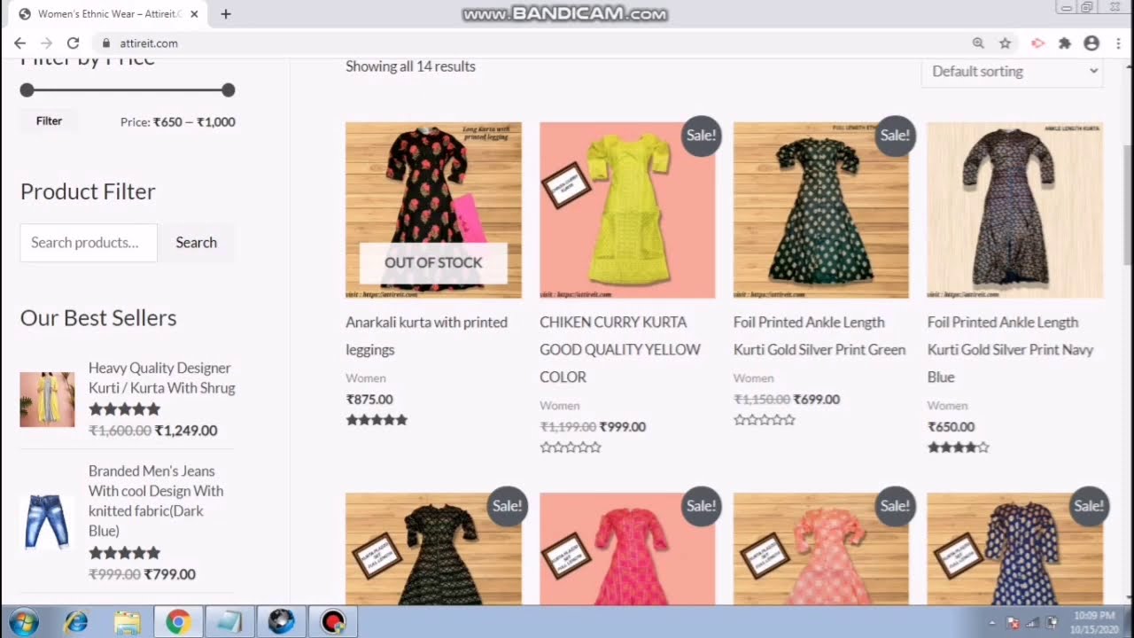 Online Retail clothing store starting range 259 Rs Men's and Womens