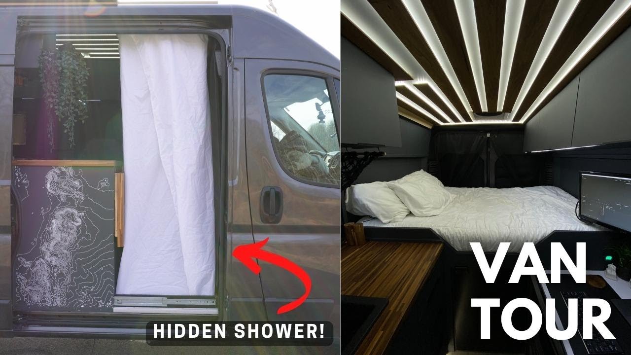 VAN TOUR W/ HIDDEN SHOWER Ultra Modern Van tour YouTube