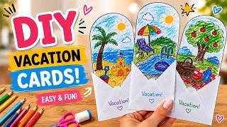 Player Profile DIY Vacation Cards for Kids 🌴 | Easy Printable Coloring Craft