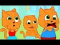 Familia de Gatos - Gatos bebés hacen caras divertidas Dibujos animados para niños