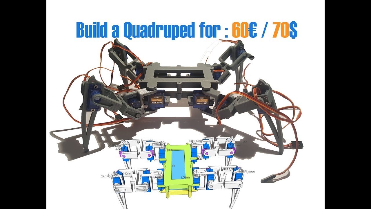 How to build a Quadruped robot for 60€ / 70$ using Arduino ...