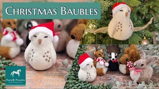 Gorgeous WOODLAND Baubles // Needle felting for beginners // Mr Owl, the first of the five