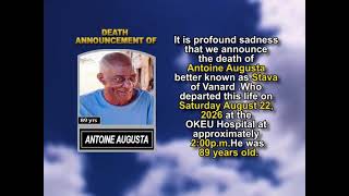 Antoine Augusta ~ Short Obituary