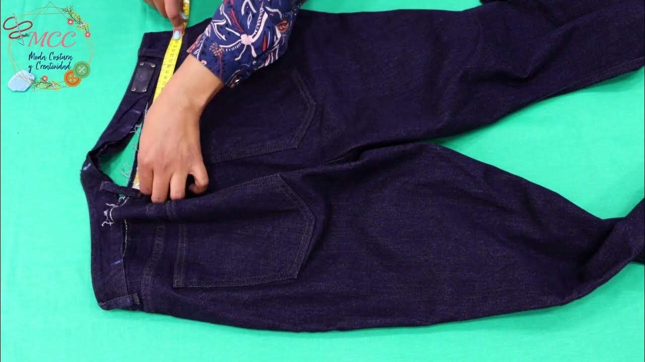 Como REDUCIR la cintura de un JEANS sin CORTAR/Técnicas de ARREGLO de ROPA YouTube