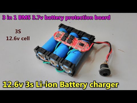 3s 3.7v Li-ion Battery Charger Using 3 In 1 25A BMS Board -12.6v Cell | POWER GEN