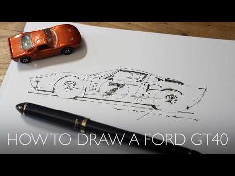 How to draw a Ford GT40 in just a few minutes - Easy to follow tutorial!