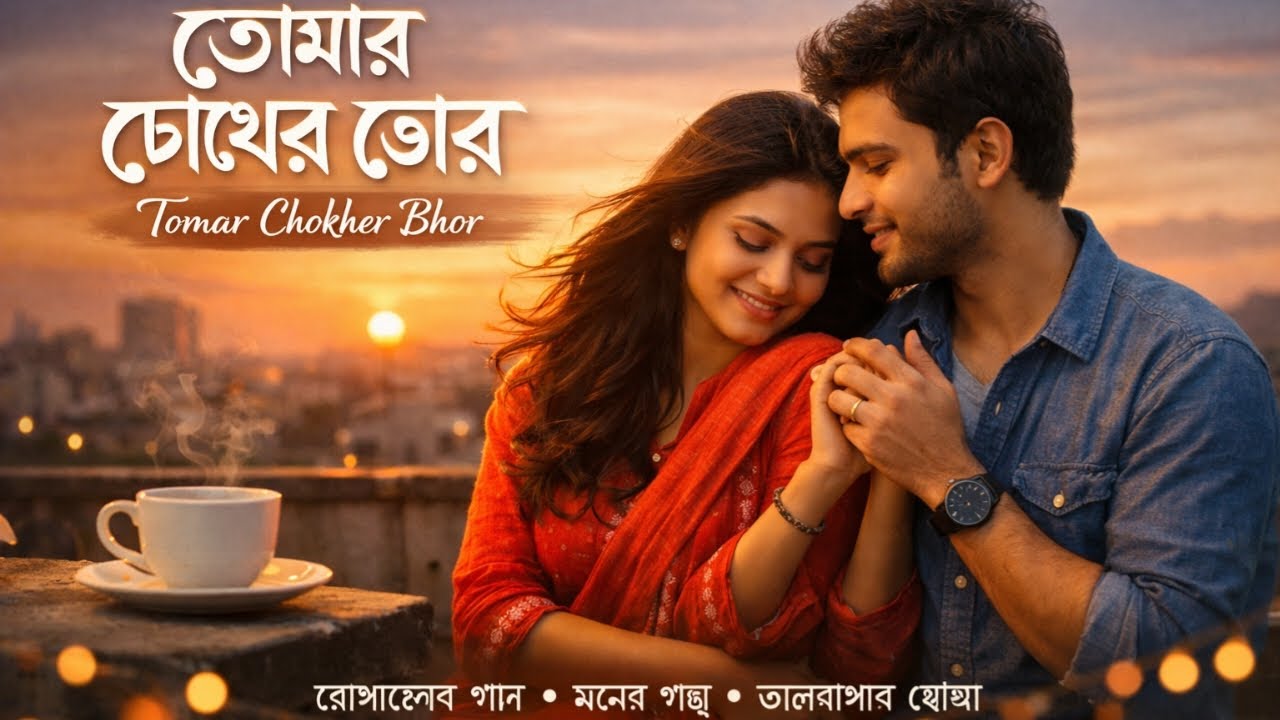 Tomar Chokher Bhor | Bengali Romantic Lyrical Song | Soft Love Mood | Emotional Bangla Song