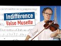 Indifférence (J. Colombo / T. Murena) | Valse Musette | Violin Sheet Music | Piano Accompaniment