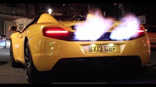 Mclaren 12C EXTREME Flamethrower! INSANE sounds and Loads of Flames!(This Mclaren 12C flamed down the place! Never have I seen a supercar do anything like this! This has taken supercar flaming to a whole new level! This video ..., 2014-02-24T02:33:45.000Z)