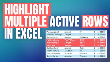 How to Highlight MULTIPLE Active Rows in Excel