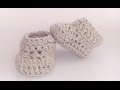 Patucos de ganchillo básicos, fáciles y rápidos. Easy crochet baby booties. Tutorial paso a paso.