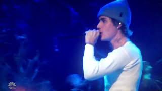 Justin Bieber Performs "Holy" on SNL with Chance The Rapper.