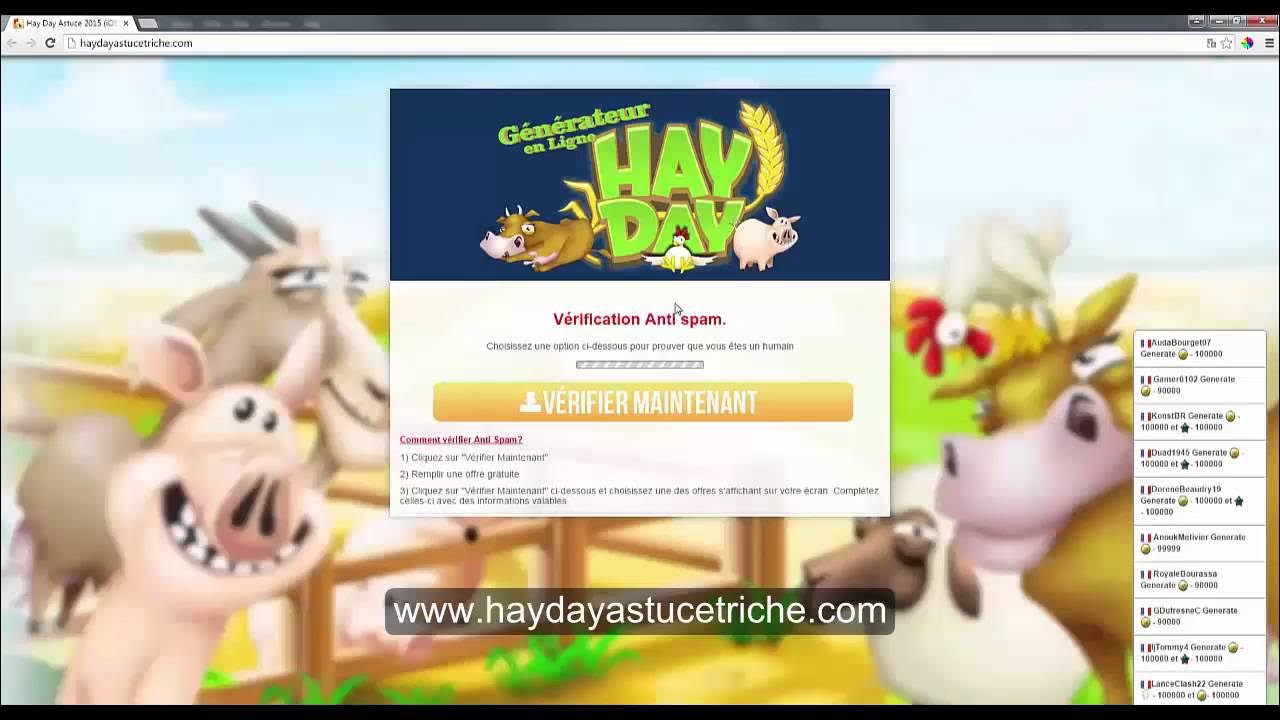 [Triche] Hay Day Astuce Générer Pièces et diamants illimités [Francais 2016] YouTube