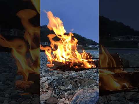 夕暮れの仁淀川で焚き火 2023/06/17 #camping #bonfire #キャンプ