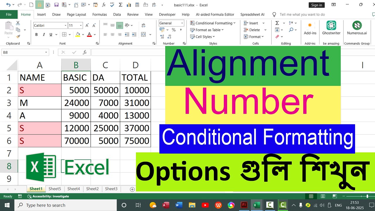 How to Conditional formatting, Alignment & Number in Ms excel ...