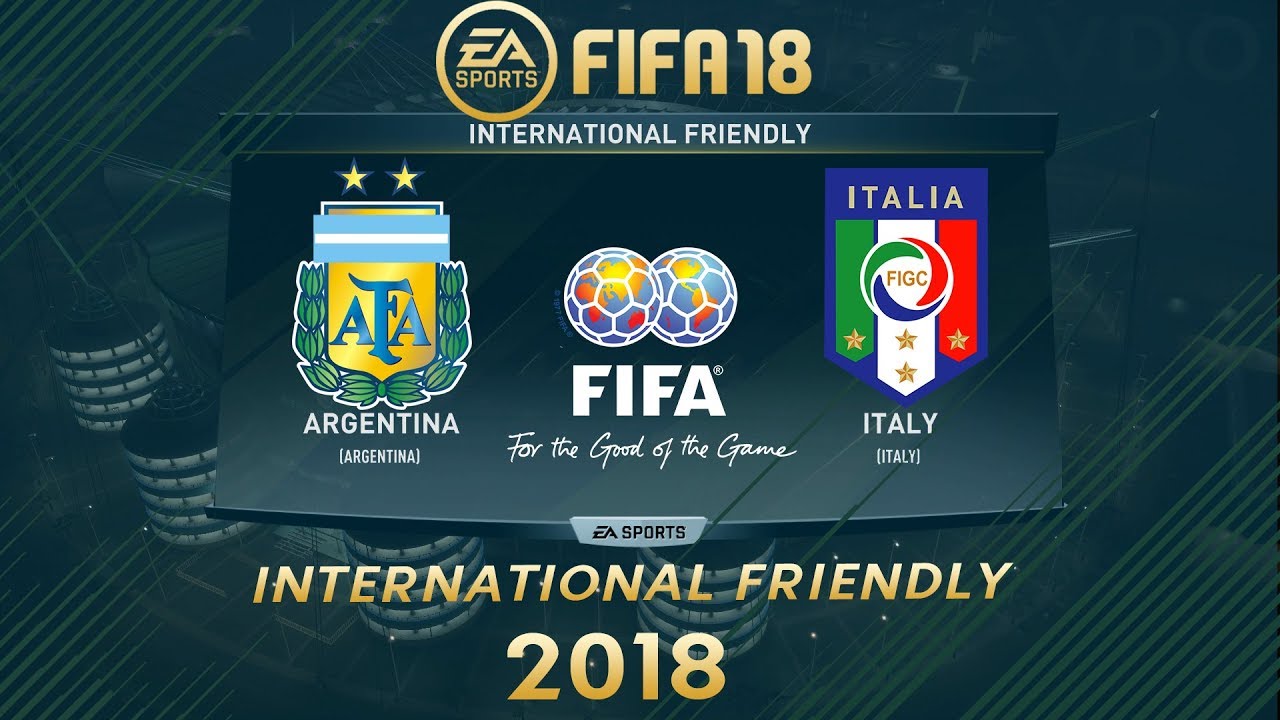FIFA 18 Argentina vs Italy International Friendly 2018 PS4 Full Match