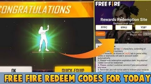 new redeem code free fire today 6 January 2022