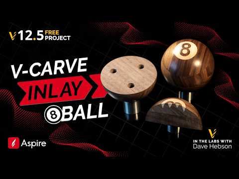 VCarve Inlay 8 Ball | In the Labs Vectric With Dave Hebson | FREE CNC Projects