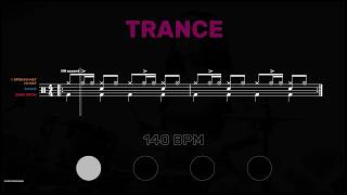 Trance Drum Tutorial │ Sheet Music + Play-Along │ 140→60 BPM