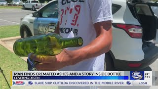 VIDEO: Cremated ashes found inside 'message in a bottle' in Destin