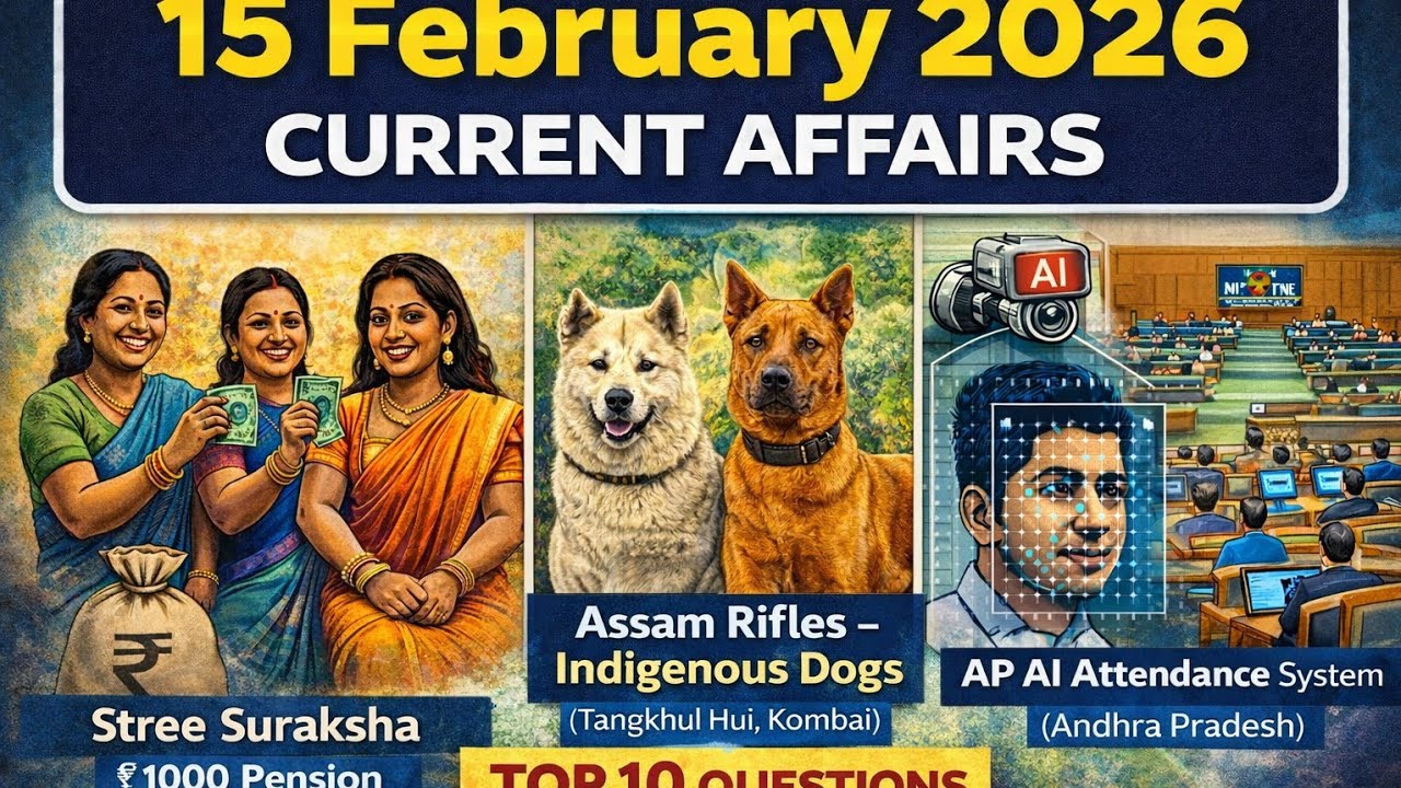 15 பிப்ரவரி 2026 கரண்ட் அஃபயர்ஸ் | TNPSC / SSC முக்கிய கேள்விகள் | Daily CA Tamil