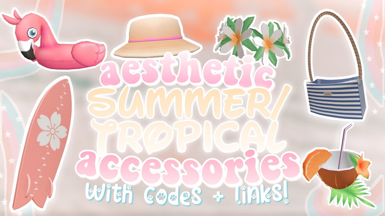 Aesthetic Roblox Tropical Summer Accessories With Codes Links Youtube - summer aesthetic roblox girl gfx pink