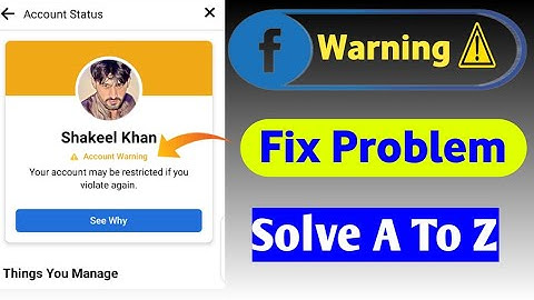 How To Remove Facebook Warning Problem ||facebook warning problem fix solution | facebook warning