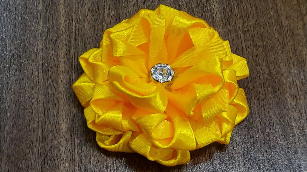 Silk Ribbon Diy ribbon Flower how to make ribbon flower Amazing ribbon