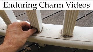 Watch as I replicate and replace some rotted balusters (spindles) on a deck railing. One advantage of wood railings is that they can 