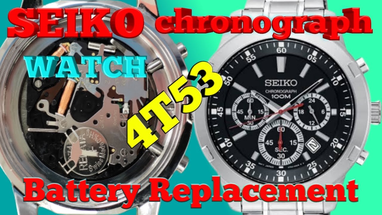 How to change Seiko chronograph watch 4T53 Battery Replacement  #watchservicebd #seiko #seikowatch - YouTube