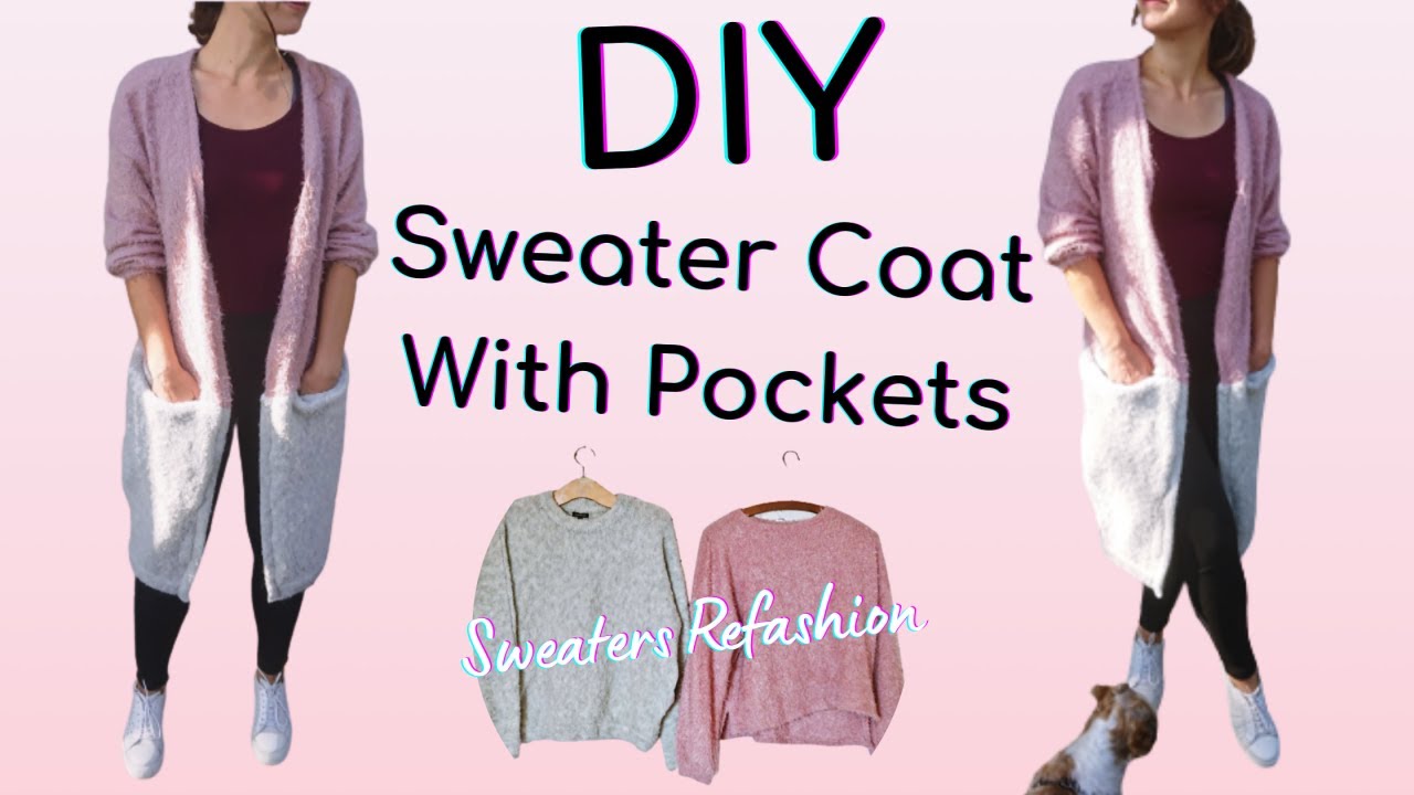 DIY | TUTORIAL | coat with pockets | easy sewing | duster sweater - YouTube