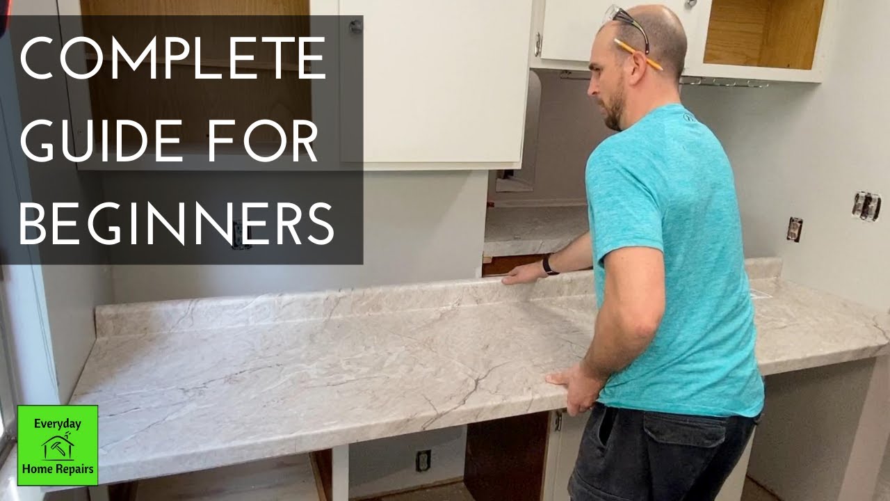 cutting laminate sheets for kitchen countertops without removing sink