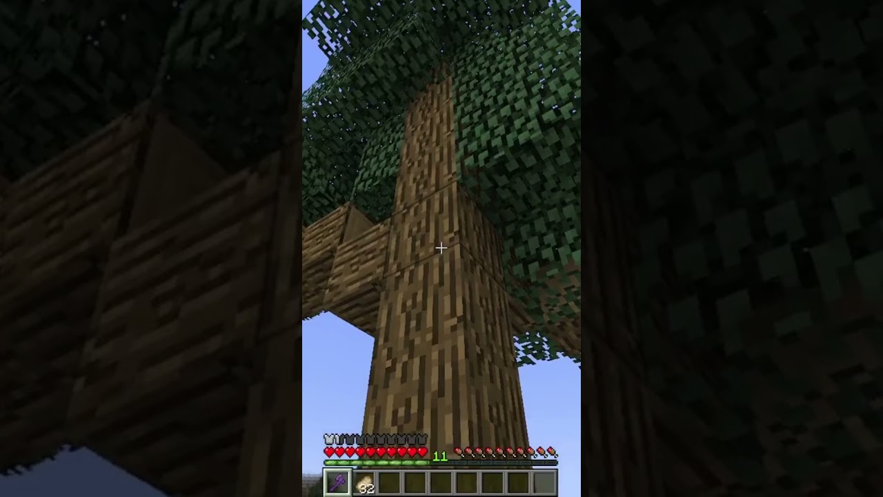 How to Chop Down Large Oak Trees Minecraft 