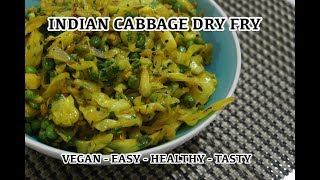 Cabbage Fry Recipe Indian Vegan Sabzi