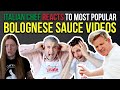 Italian Chef Reacts to Most Popular BOLOGNESE SAUCE VIDEOS