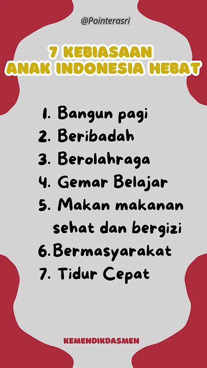 7 kebiasaan Anak Indonesia Hebat