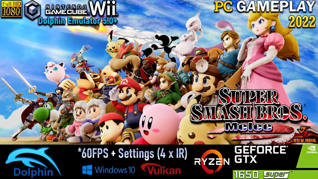 Super Smash Bros Melee PC Gameplay, Dolphin 5.0, GameCube & Wii Emulator, 1080p60FPS