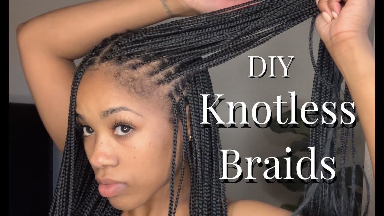 DIY Knotless Braids (Two Feedin Method Explanation) YouTube