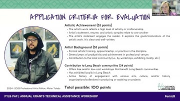 Annual Professional Artist Fellowship Grant Webinar | Application Walkthrough + Live Q&A