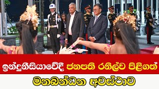 ඉන්දුනීසියාවේදී ජනපති රනිල්ව පිළිගත් මනබන්ධන අවස්ථාව | President Ranil Wickremesinghe  |  Indonesia