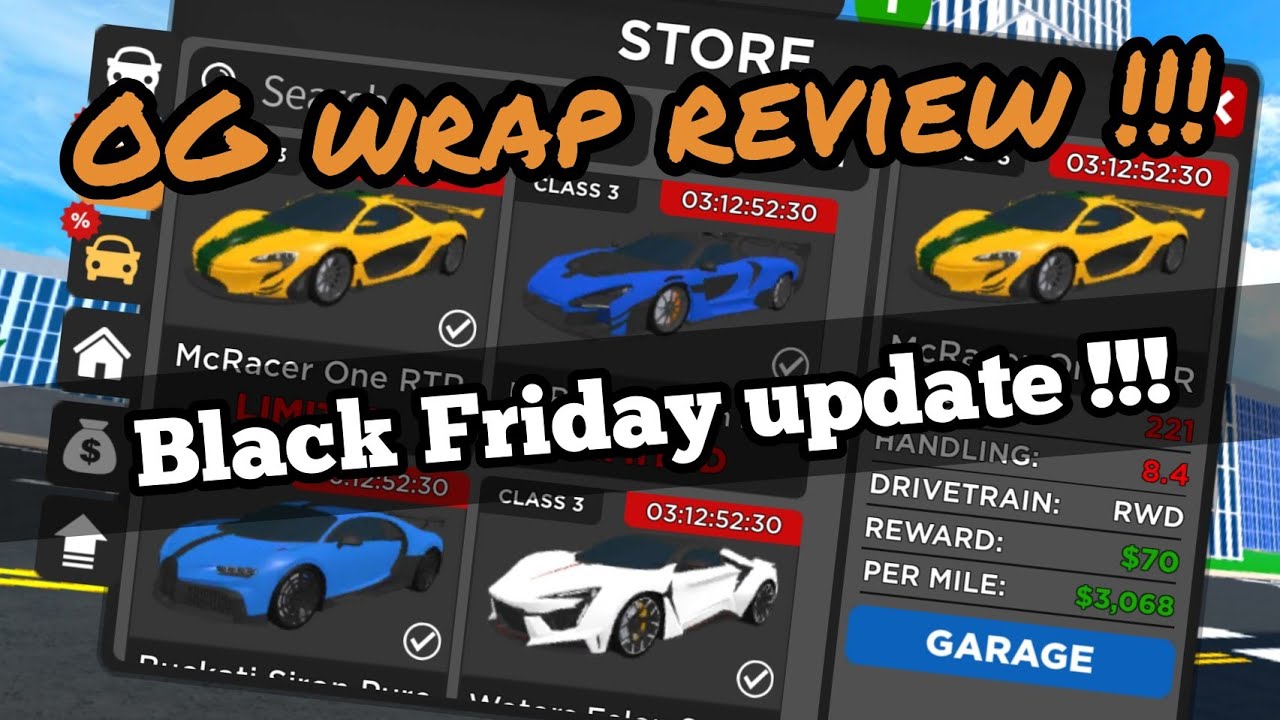 Roblox Car Dealership Tycoon Black Friday update & 4 new OG wrap