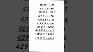 Table of 429 #shorts