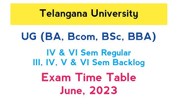 UG 1 to 6th Sem Regular & Backlog Exams Time Table June 2023 | Telangana University