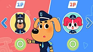 Who is the Best? Officer Dobermann or Sheriff Papillon - Join Them to Play Checkers - Babybus Games Resimi
