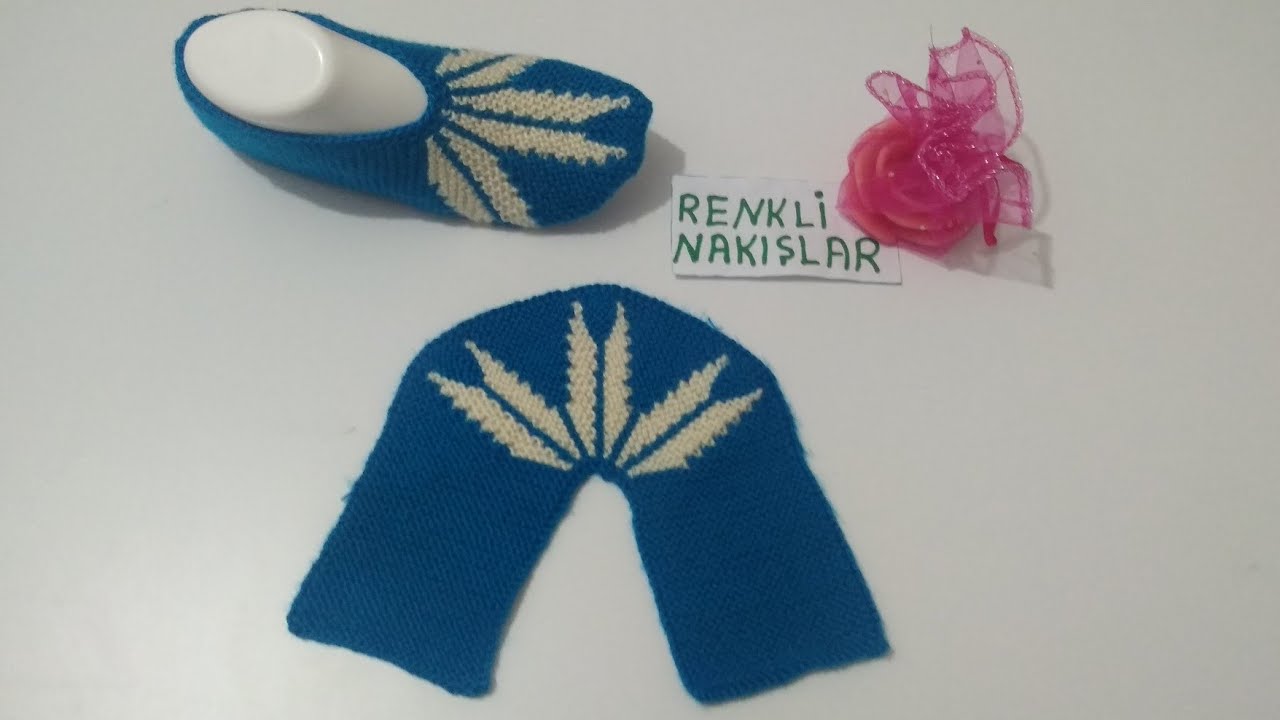 Yaprak Desenli İki Şiş Dikişsiz Patik Modeli ❤️/Çeyizlik Patik Modeli ❤️