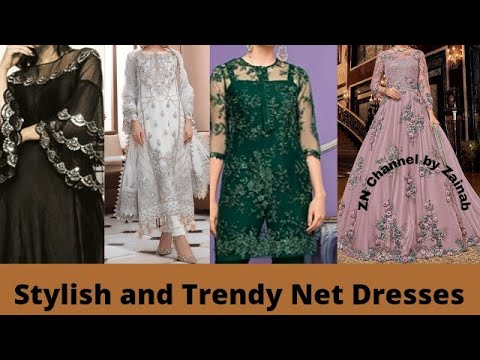 pakistani net dress design