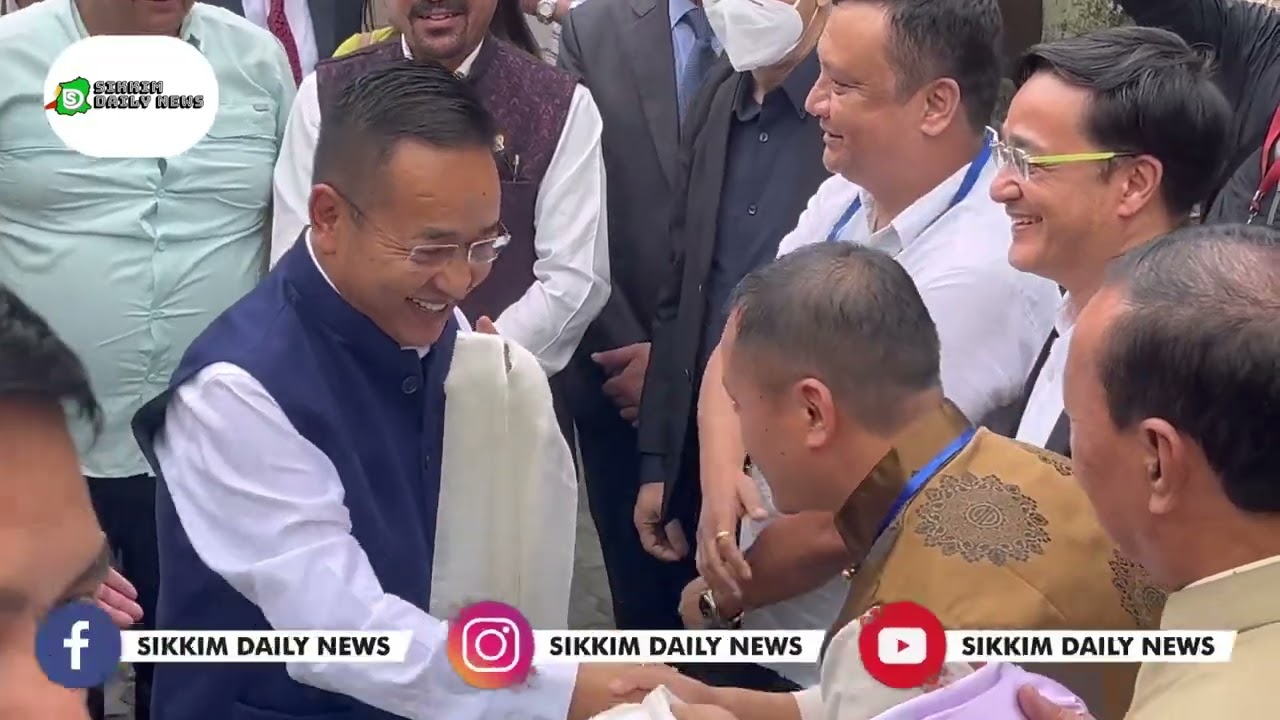 Arrival of CM PS Golay at Manan Kendra on the occasion of Sarathi Diwas.