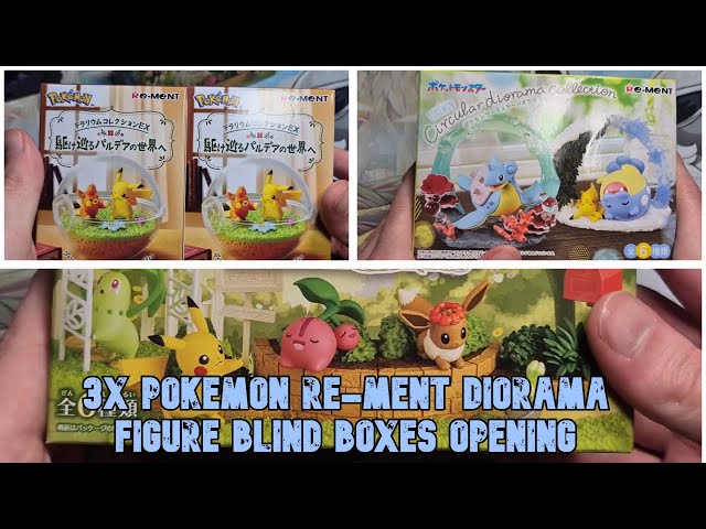 3x Pokemon Re-Ment Diorama Figures Blindbox Opening (Garden